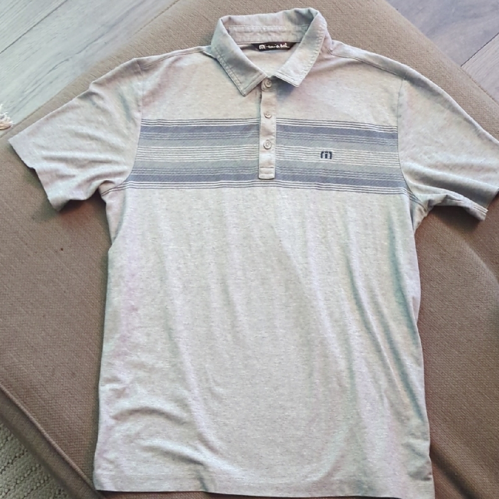 Travis Matthew Men's Gray Polo Shirt Size L